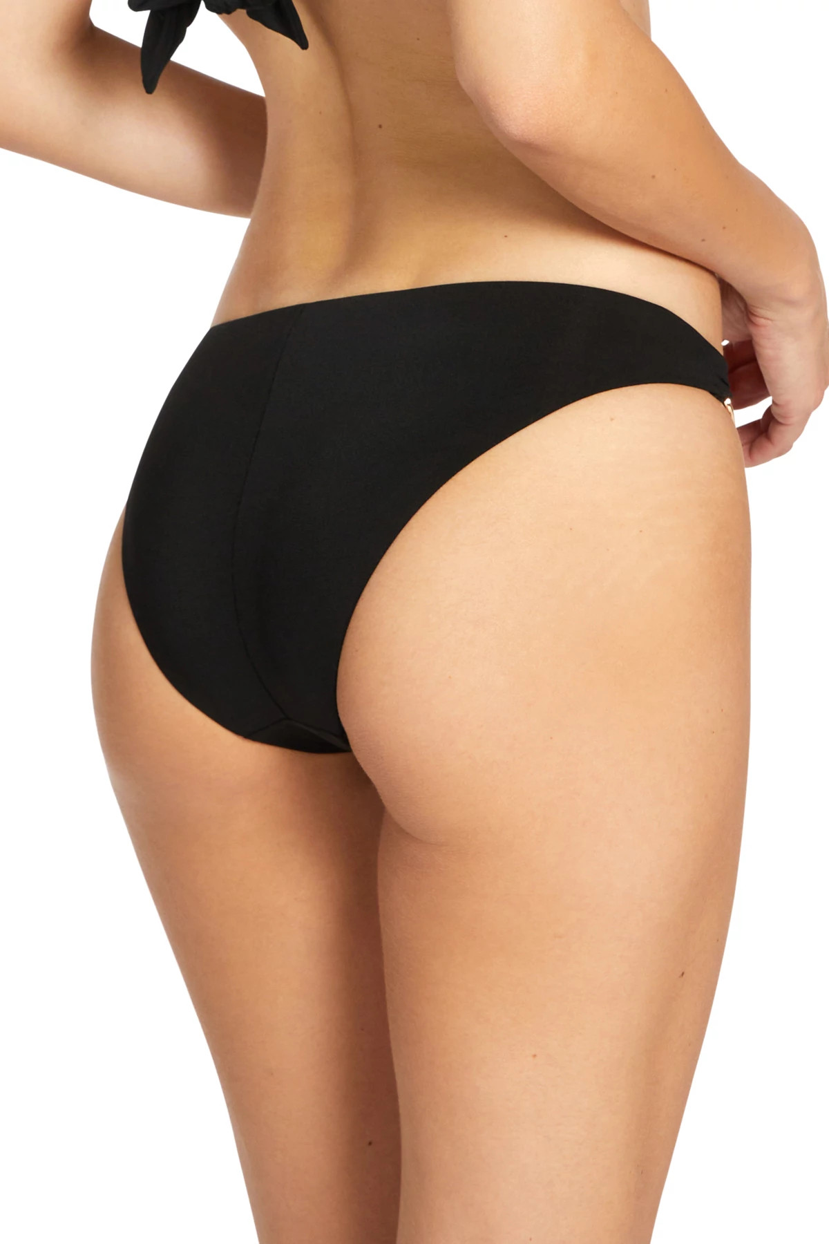 BLACK Chain Tab Side Hipster Bikini Bottom image number 2