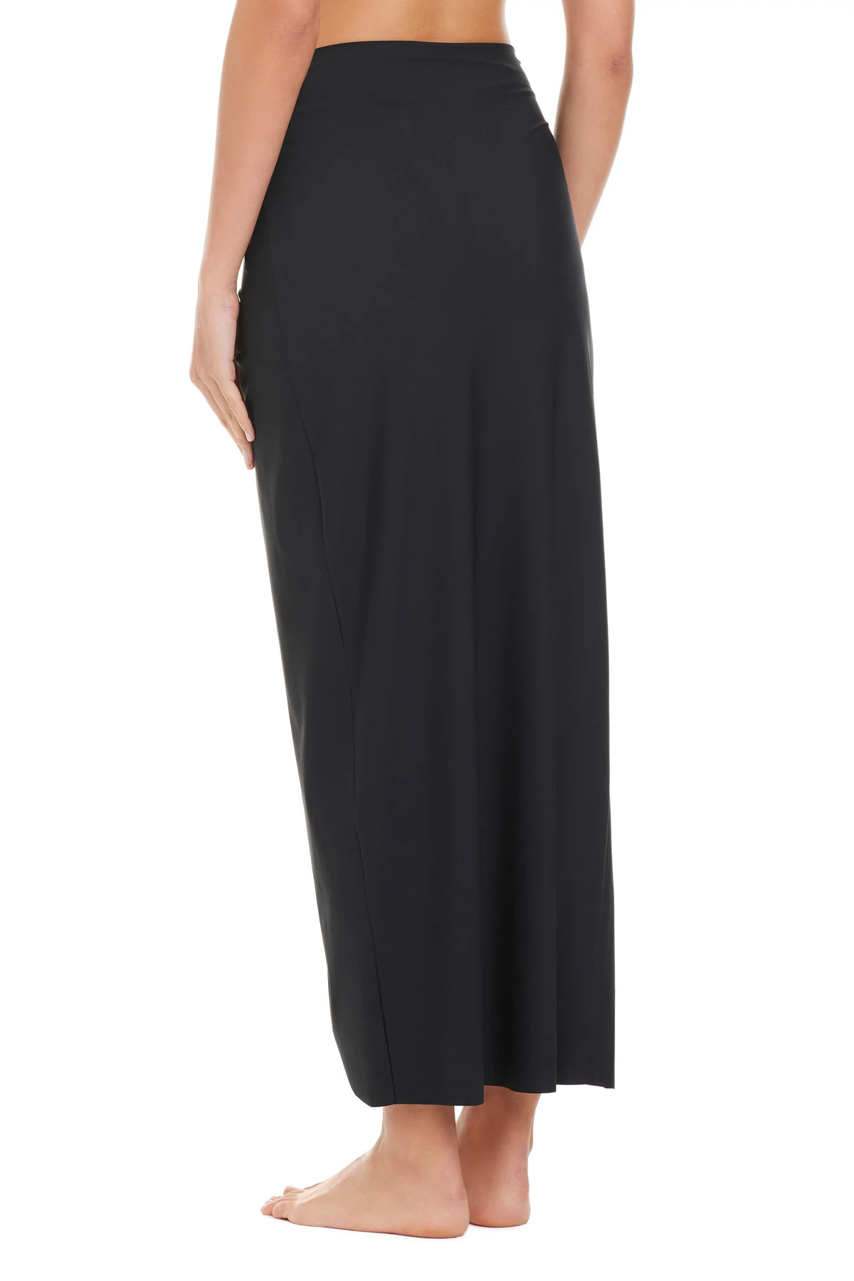 BLACK Long Twist Front Maxi Skirt image number 3