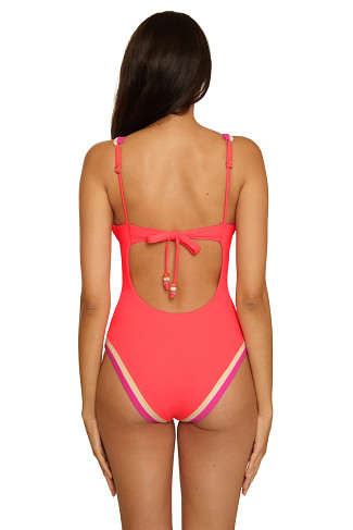 CALIENTE Genevieve Plunge One Piece Swimsuit