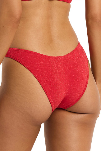 CHERRY LUREX Sign Tab Side Hipster Bikini Bottom