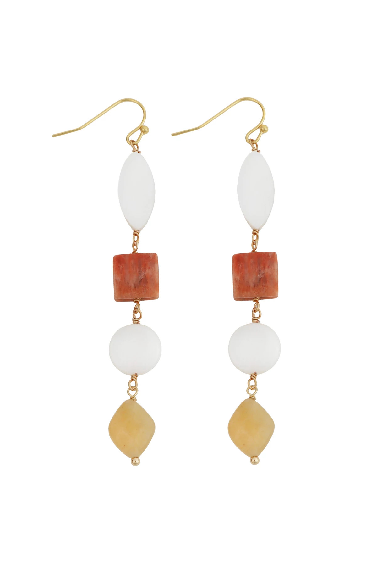 MULTI Linear Stone Drop Earrings image number 1