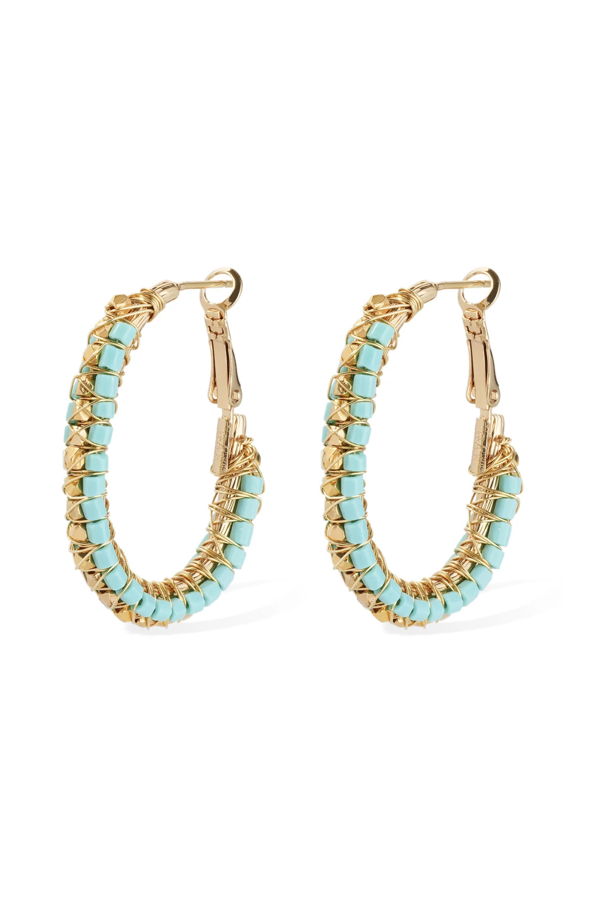 081 TURQUOISE Lyre Lucky Earrings image number 1
