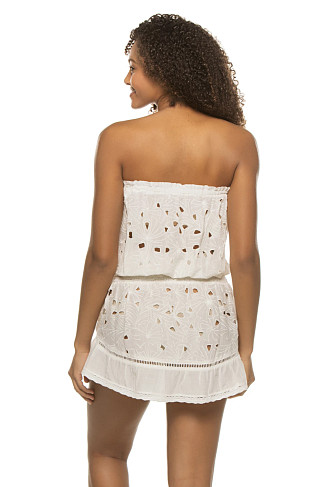 IVORY CUT OUT EMBROIDERY Lush Embroidered Mini Dress