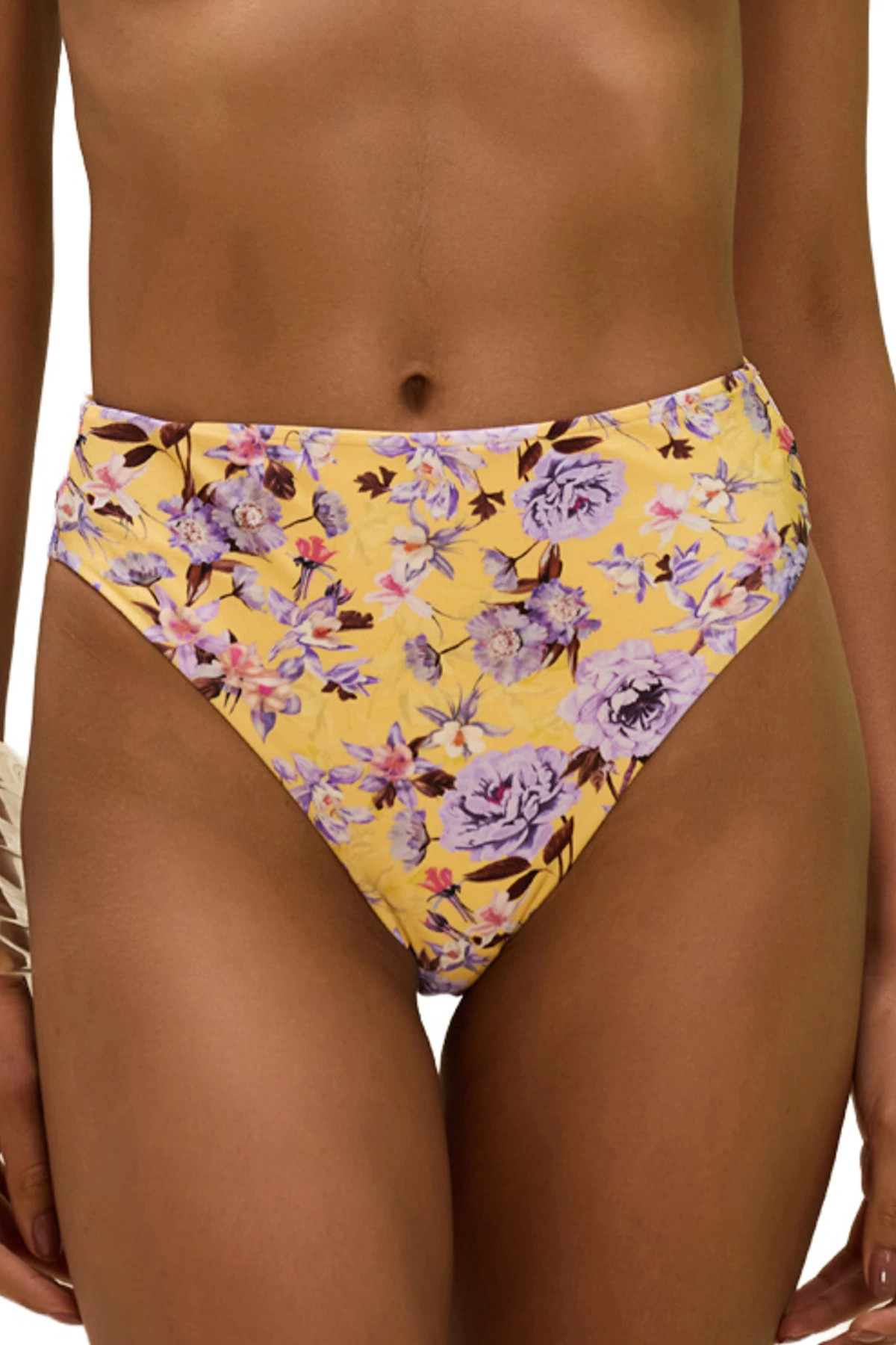 YELLOW Peony High Waist Bikini Bottom image number 1