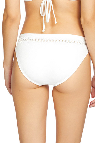 WHITE Loop Tie Side Hipster Bikini Bottom