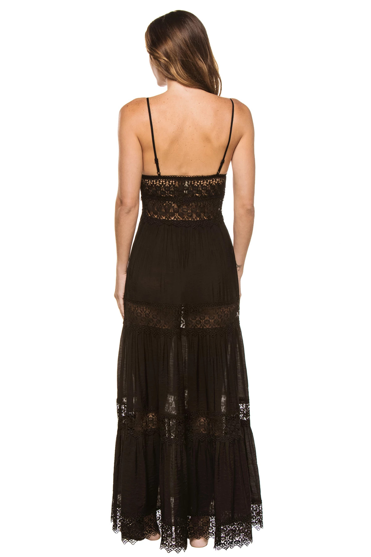 BLACK Lace Maxi Dress image number 2