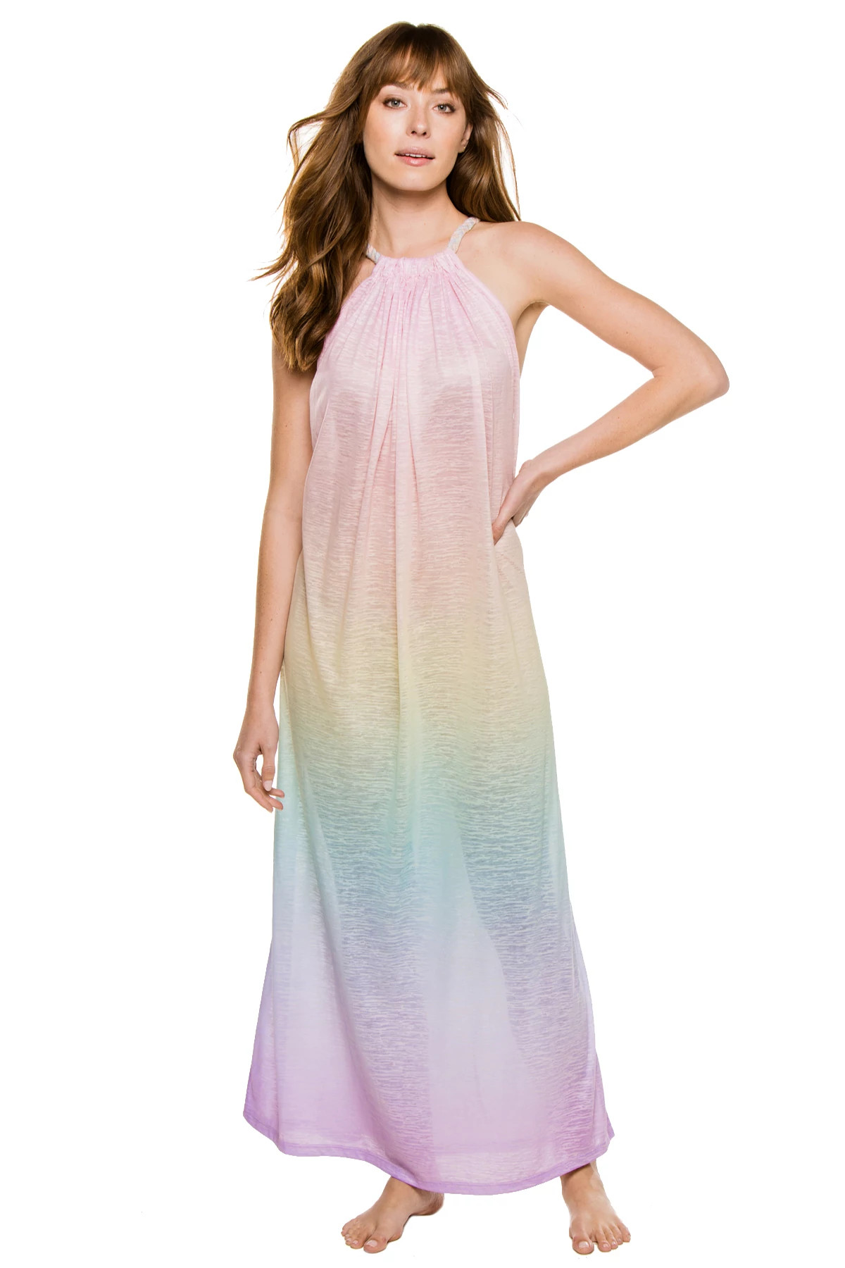 PASTEL Aegean Ombre Rainbow Maxi Dress image number 1