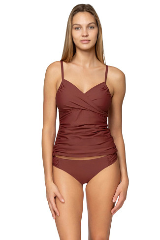 TUSCAN RED Simone Over The Shoulder Tankini Top