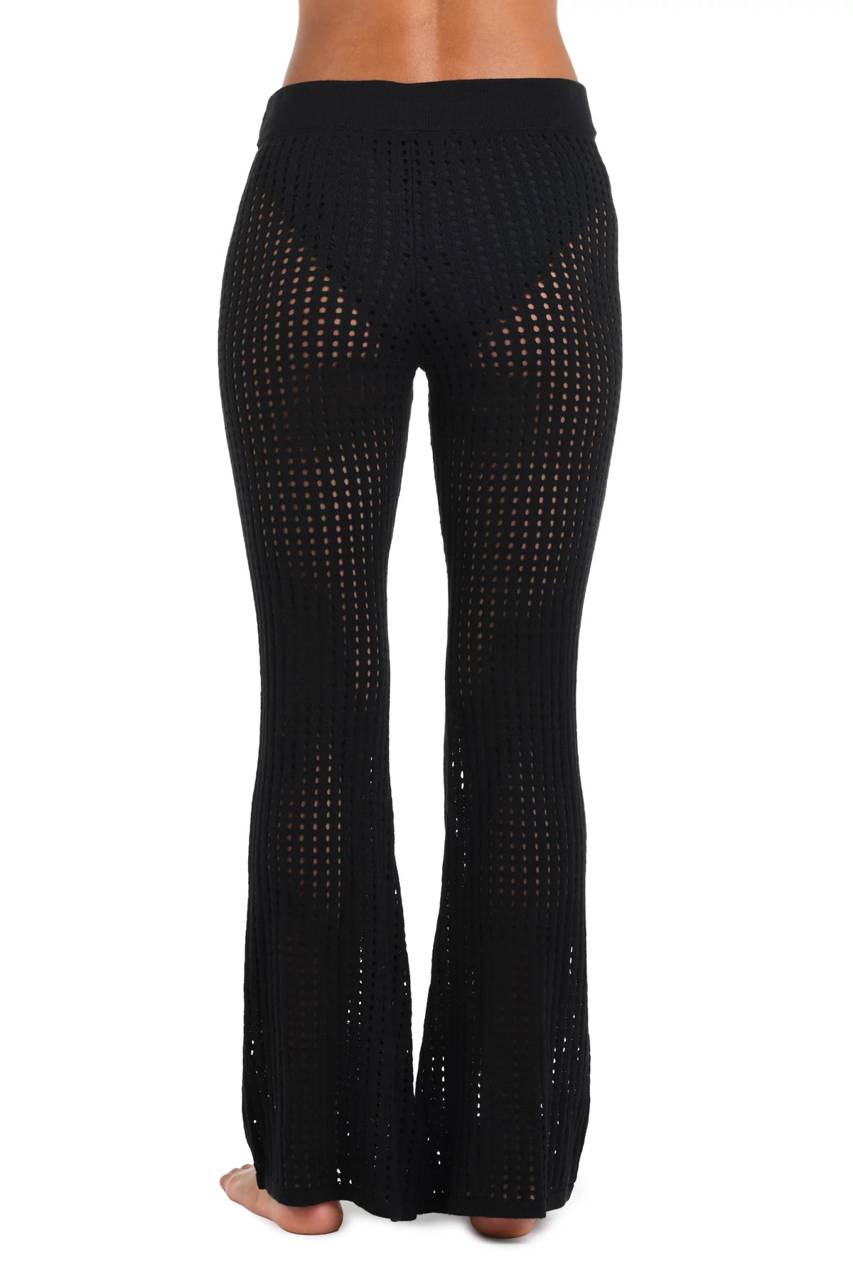 BLACK Long Crochet Pants image number 2