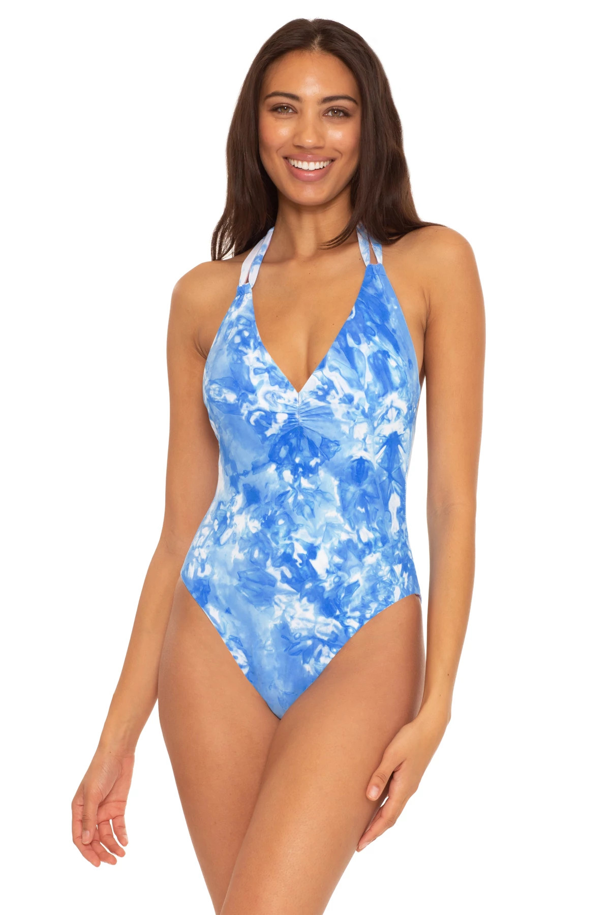 MULTI Reversible Maillot Halter One Piece Swimsuit image number 1