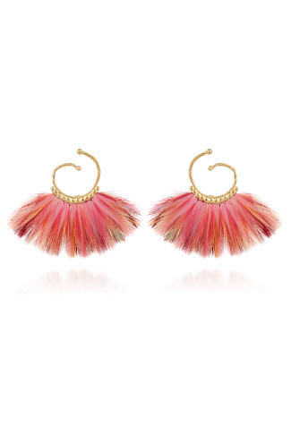 PURPLE/PINK Buzios Feather Earrings