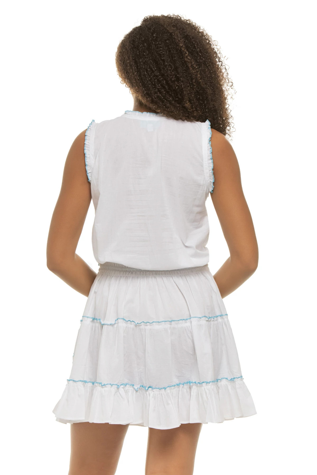 WHITE-TURQ Sparti Mini Dress image number 2