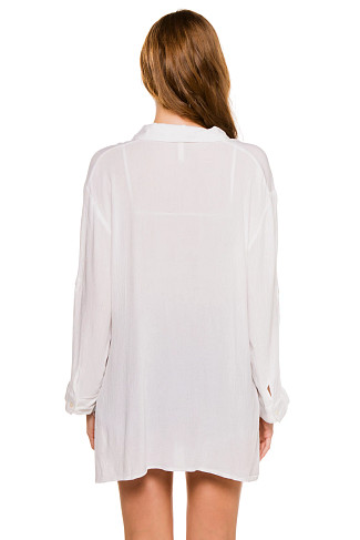 WHITE Button Down Shirt Dress