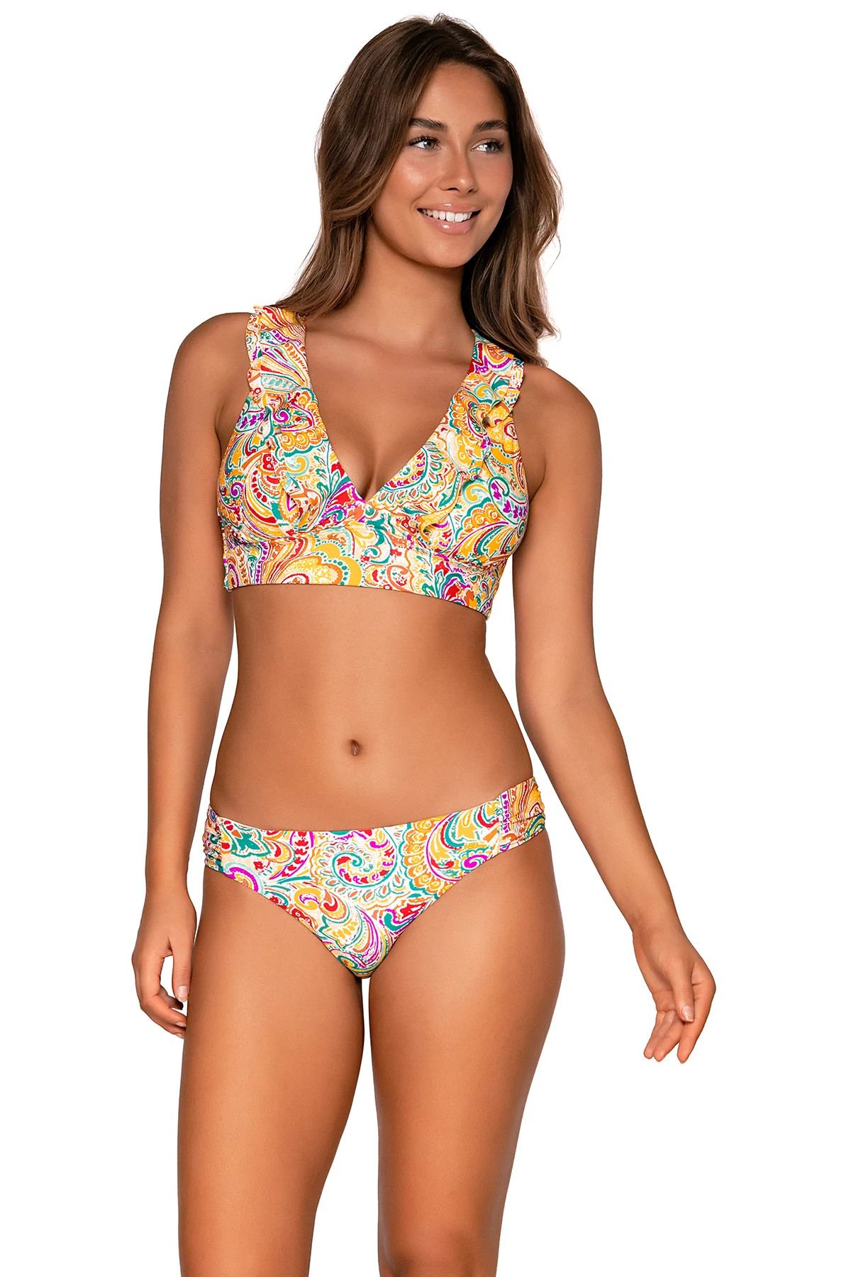 PHOENIX Willa Wireless Bralette Bikini Top (D+ Cup) image number 1