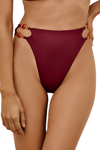 CRANBERRY Martha Cutout High Waist Bikini Bottom