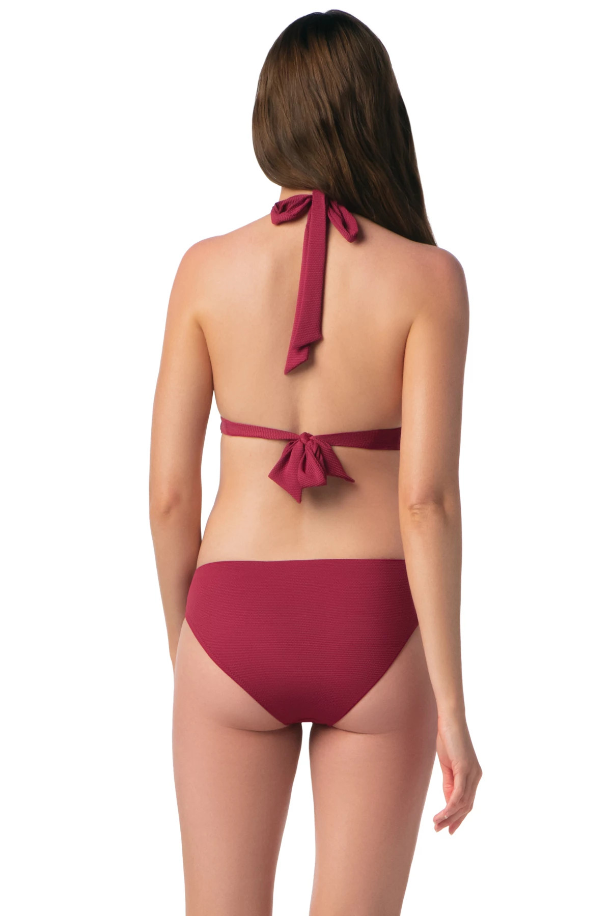 MERLOT CORA Tortoise Ring Banded Halter Bikini Top image number 2