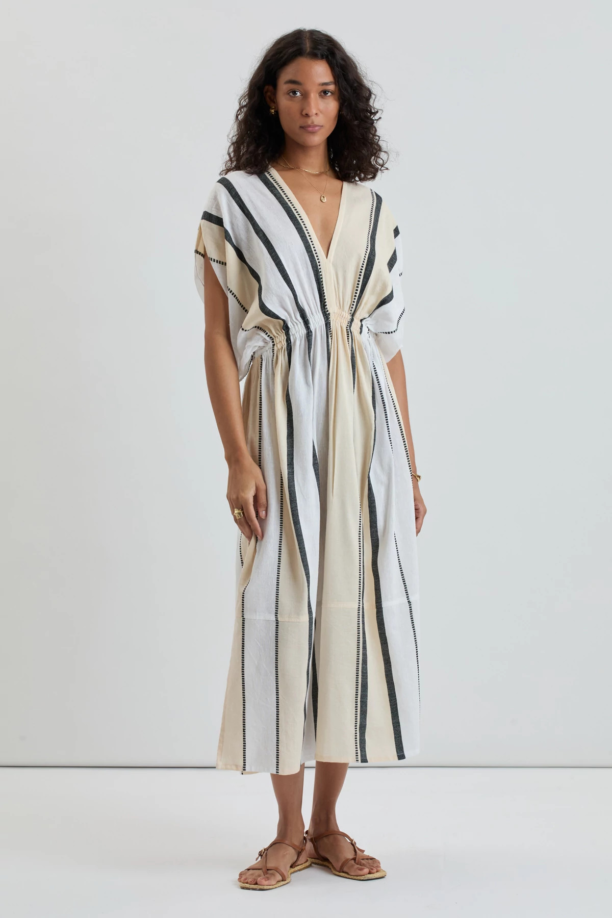 TOMOCA CREAM Leila Plunge Maxi Dress image number 4