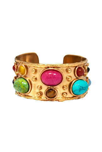 MULTI Byzantine Multi-Stone Cuff Bracelet