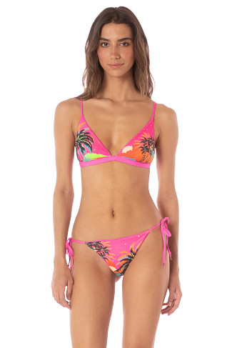 POPPY PINK Ivy Reversible Triangle Bikini Top