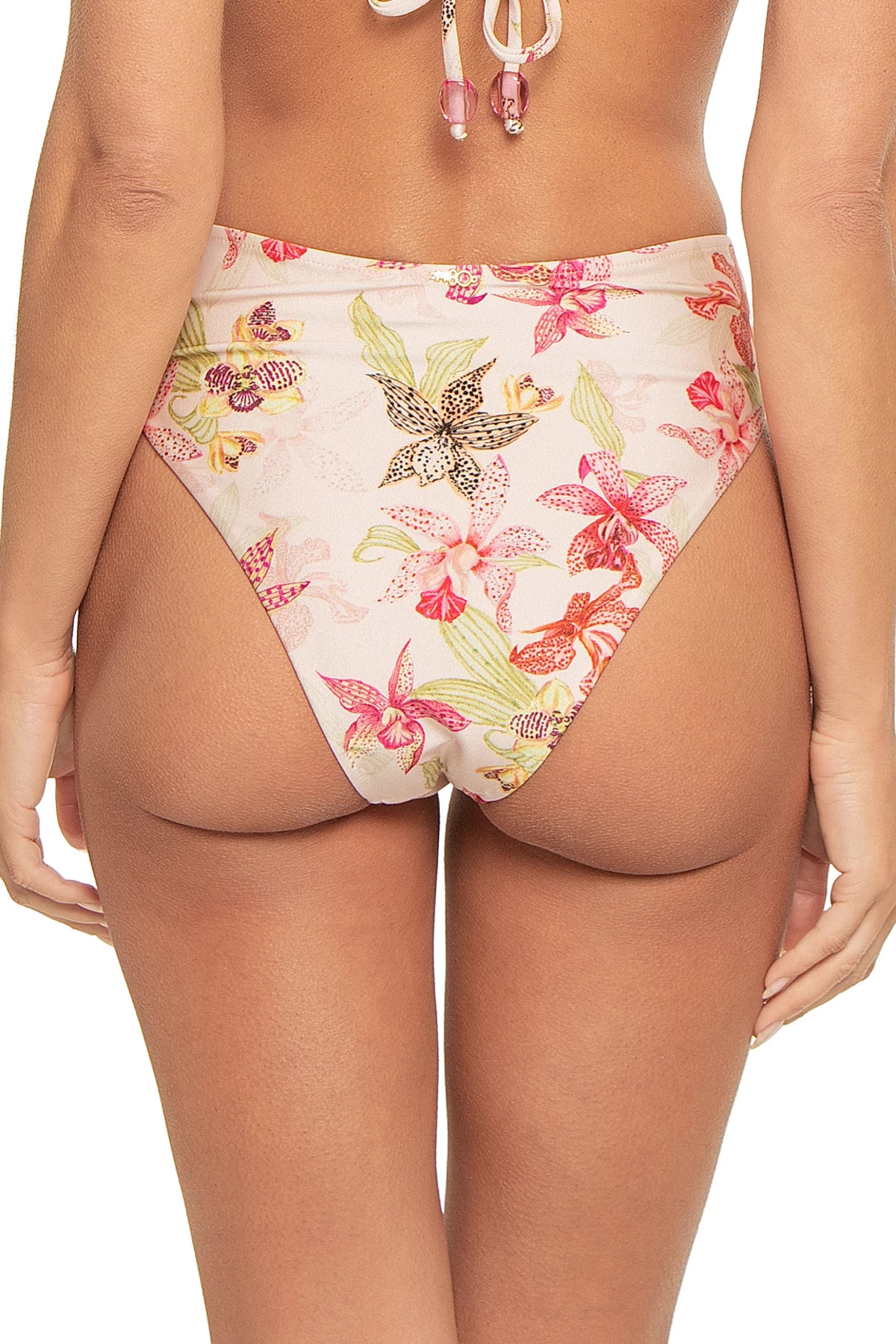 ROSE Orchid Print High Waist Bikini Bottom image number 2