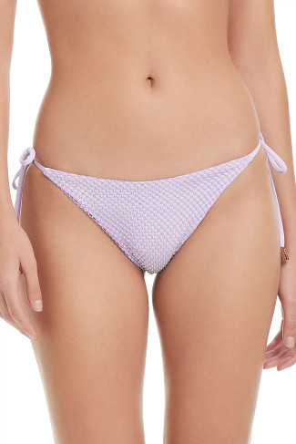 LAVENDER MACARON Rhinestone Tie Side Brazilian Bikini Bottom