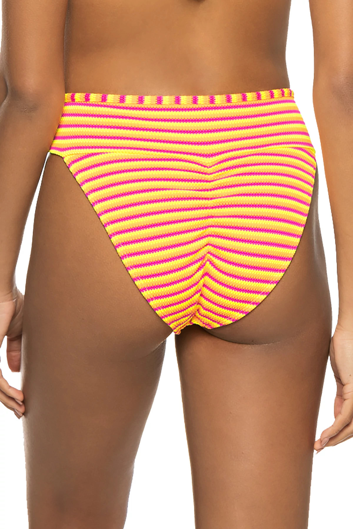 NEON STRIPES Tamarindo Neon High Waist Bikini Bottom image number 2