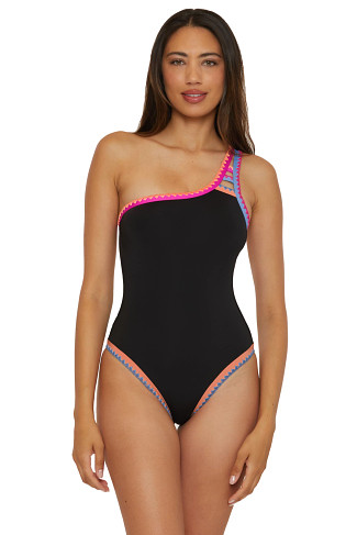 BLACK Asymmetrical One Piece Swimsuit