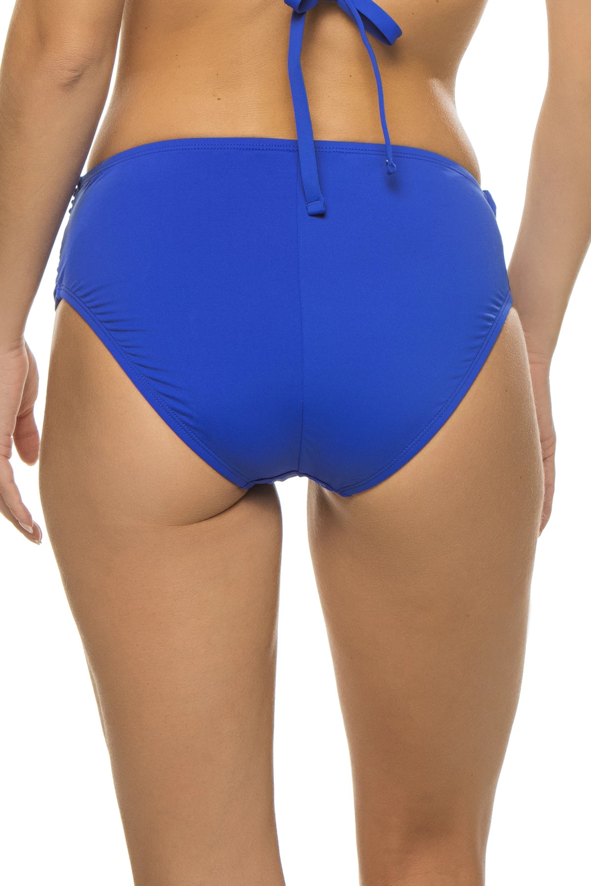 Shirred Sash Front High Waist Bikini Bottom image number 2