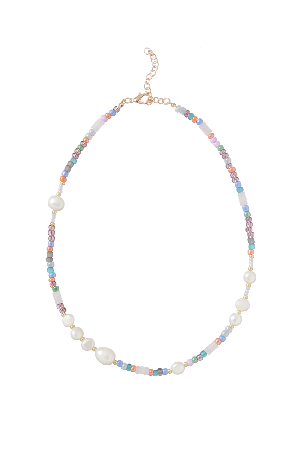 MULTI Colorful Pearl Necklace image number 1