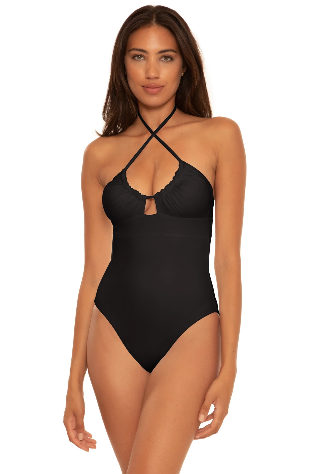 BLACK Candice Convertible Halter One Piece Swimsuit image number 2