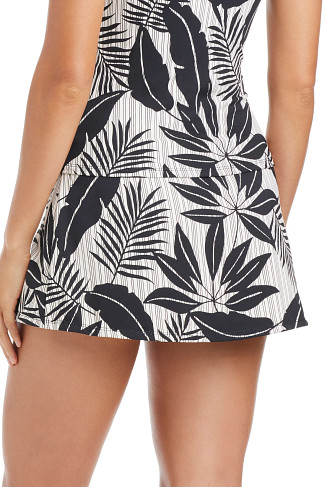 BLACK High Waist Skirted Bikini Bottom