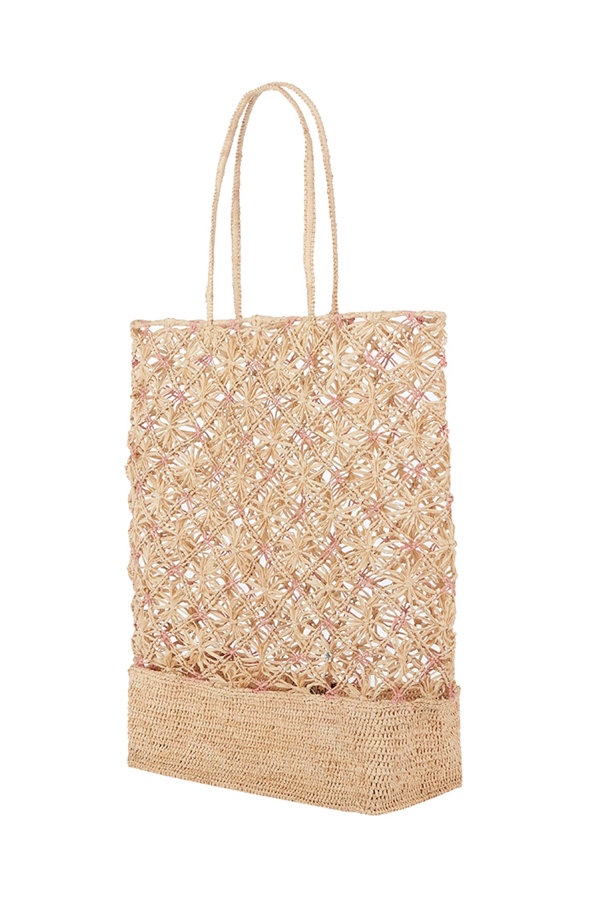 PINK/NATURAL Monrovia Woven Tote image number 3