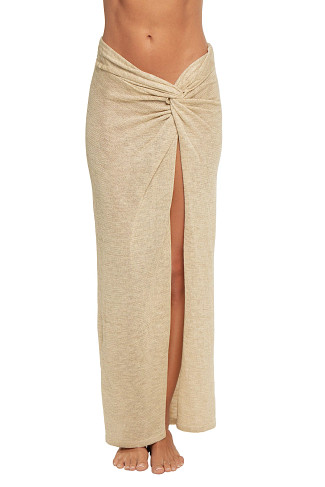 BEIGE Twist Front Slit Maxi Sarong