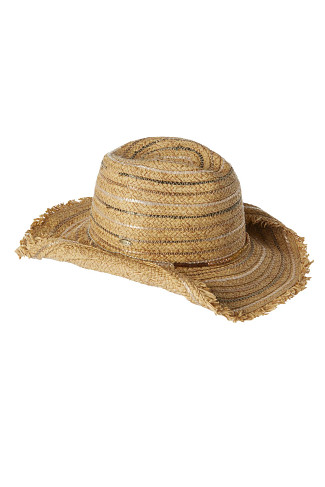 NATURAL Sequin Metallic Fringe Cowboy Hat
