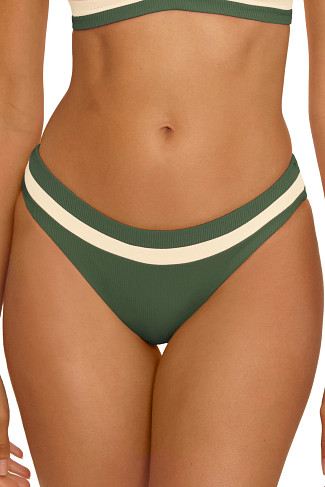KELP/TAN Adela Ribbed Hipster Bikini Bottom