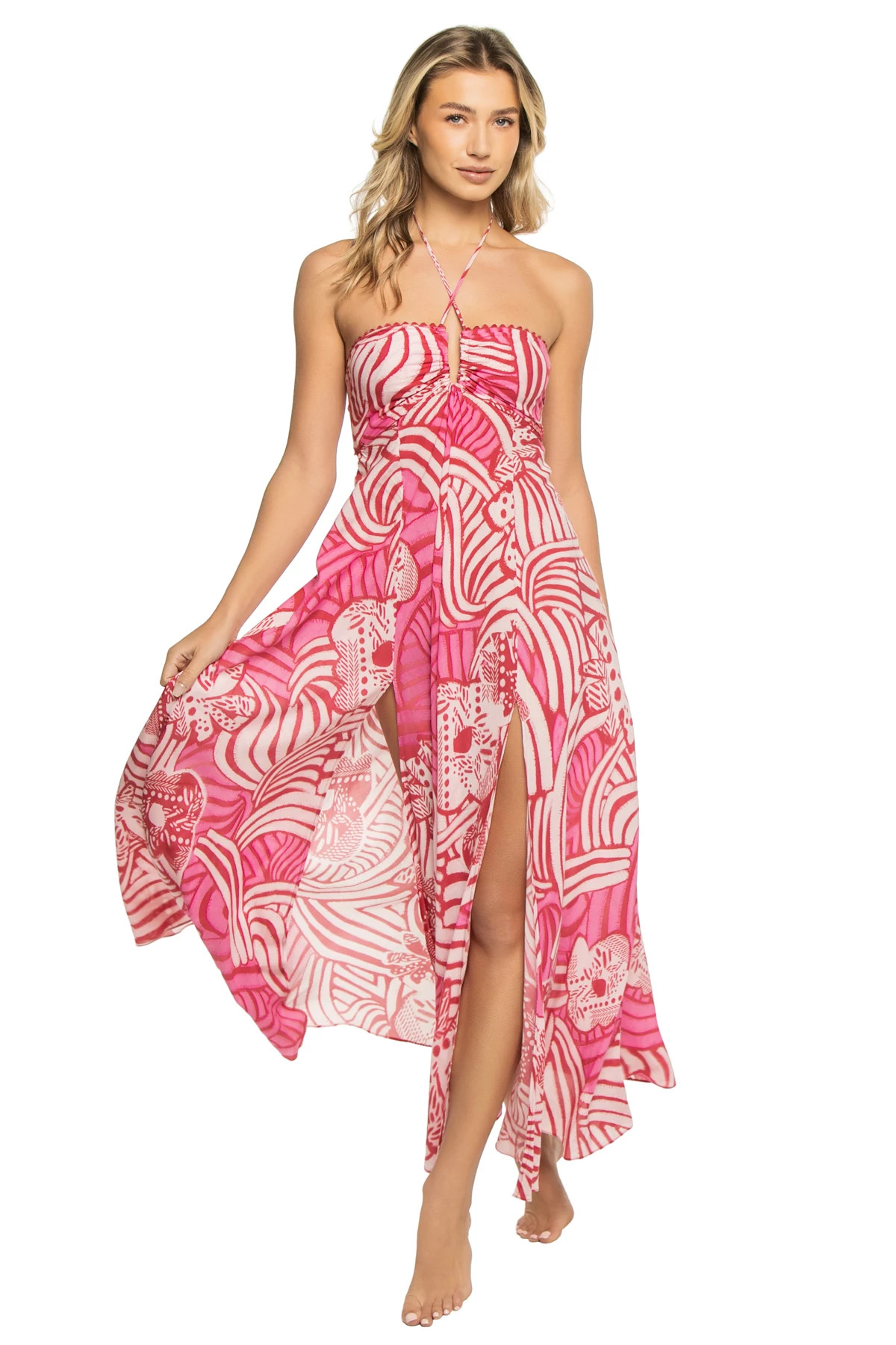 PINK JAPONISM PJP Carla Halter Maxi Dress image number 3