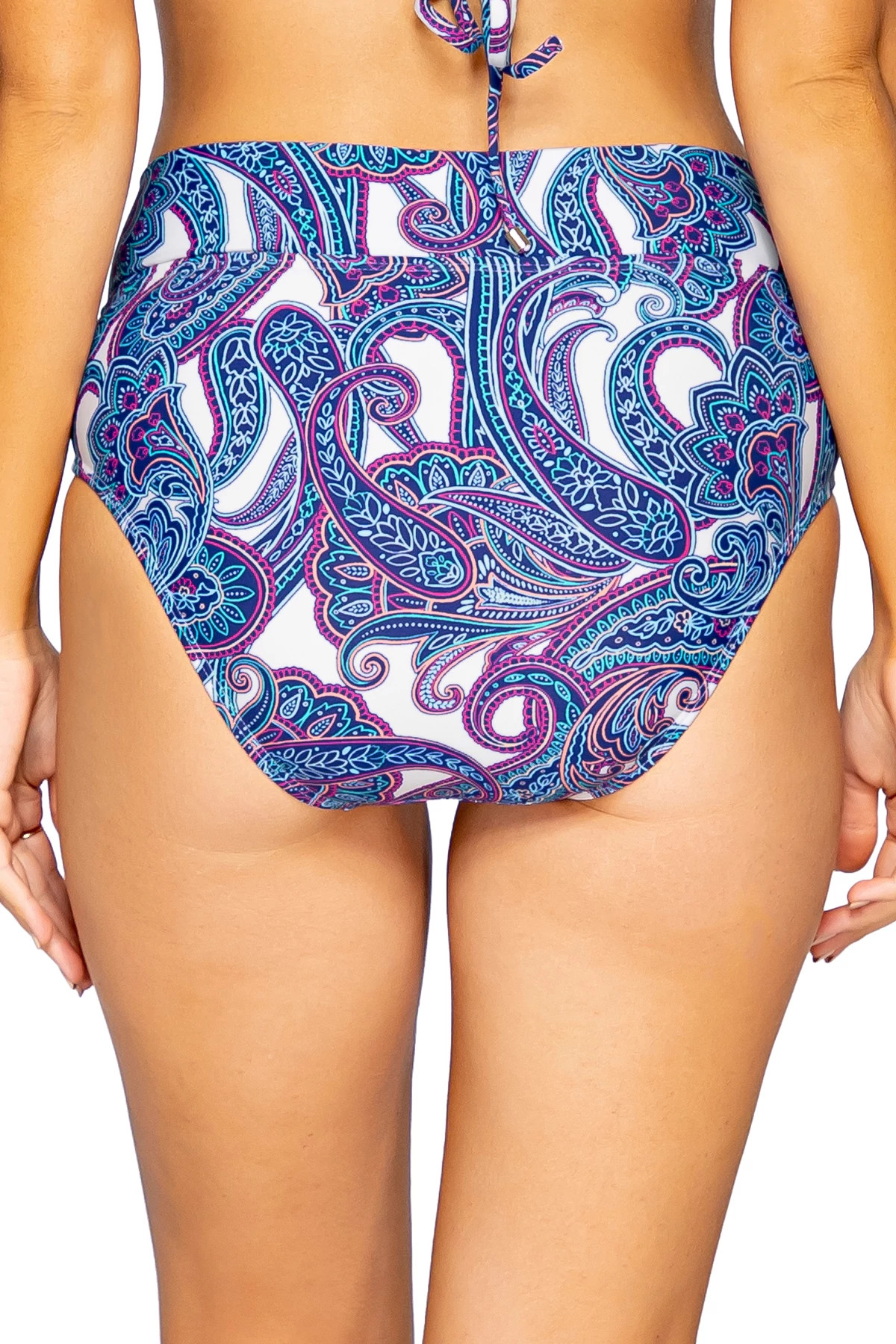 REGATTA PAISLEY Summer Lovin V-Front Banded High Waist Bikini Bottom image number 2