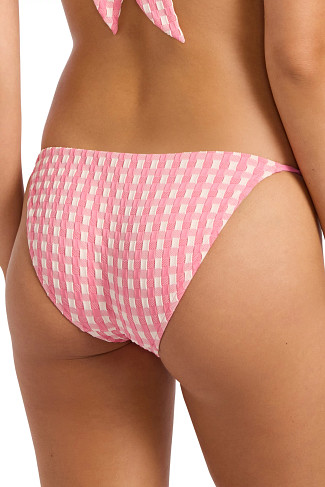 BEGONIA PINK Bella Gingham Hipster Bikini Bottom