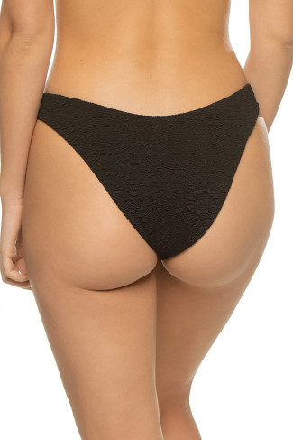 BLACK TEXTURE Elisha V-Front Brazilian Bikini Bottom
