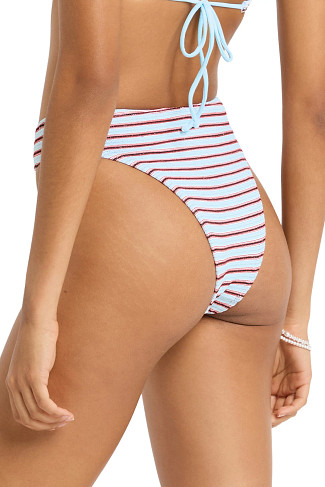 VOLLEY STRIPE Christy Crinkle Brazilian Bikini Bottom