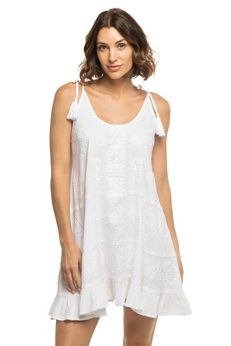 WHITE/WHITE Embroidered Mini Dress