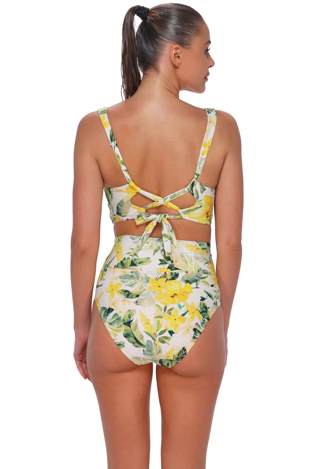 ISLA SOLEIL CREPE Elsie Lace-Up Underwire Bikini Top (D+ Cup) image number 2