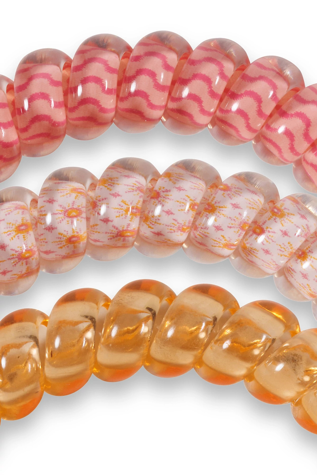ORANGE Sunny Days Ahead 3-Pack Hair Ties image number 2
