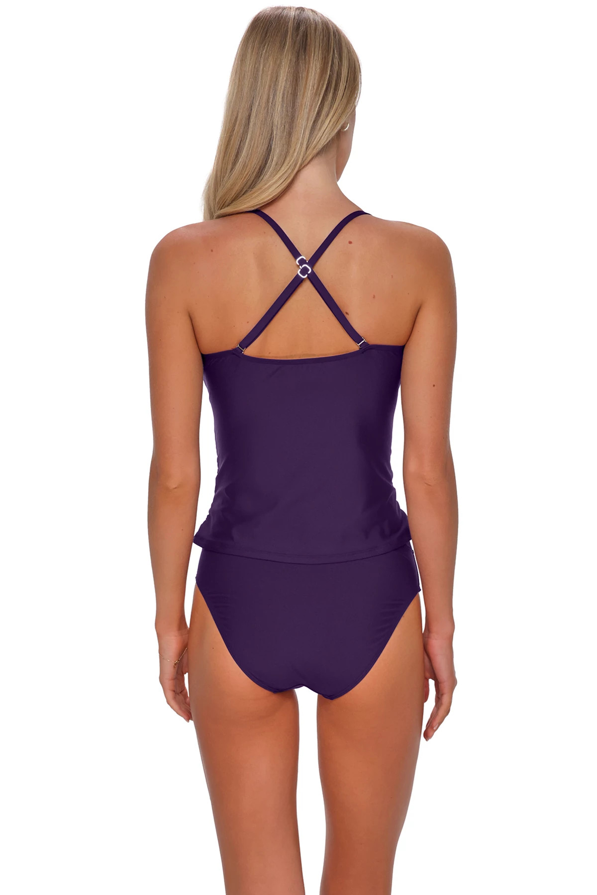 PARADISE PLUM Simone Convertible Strap Tankini Top image number 2