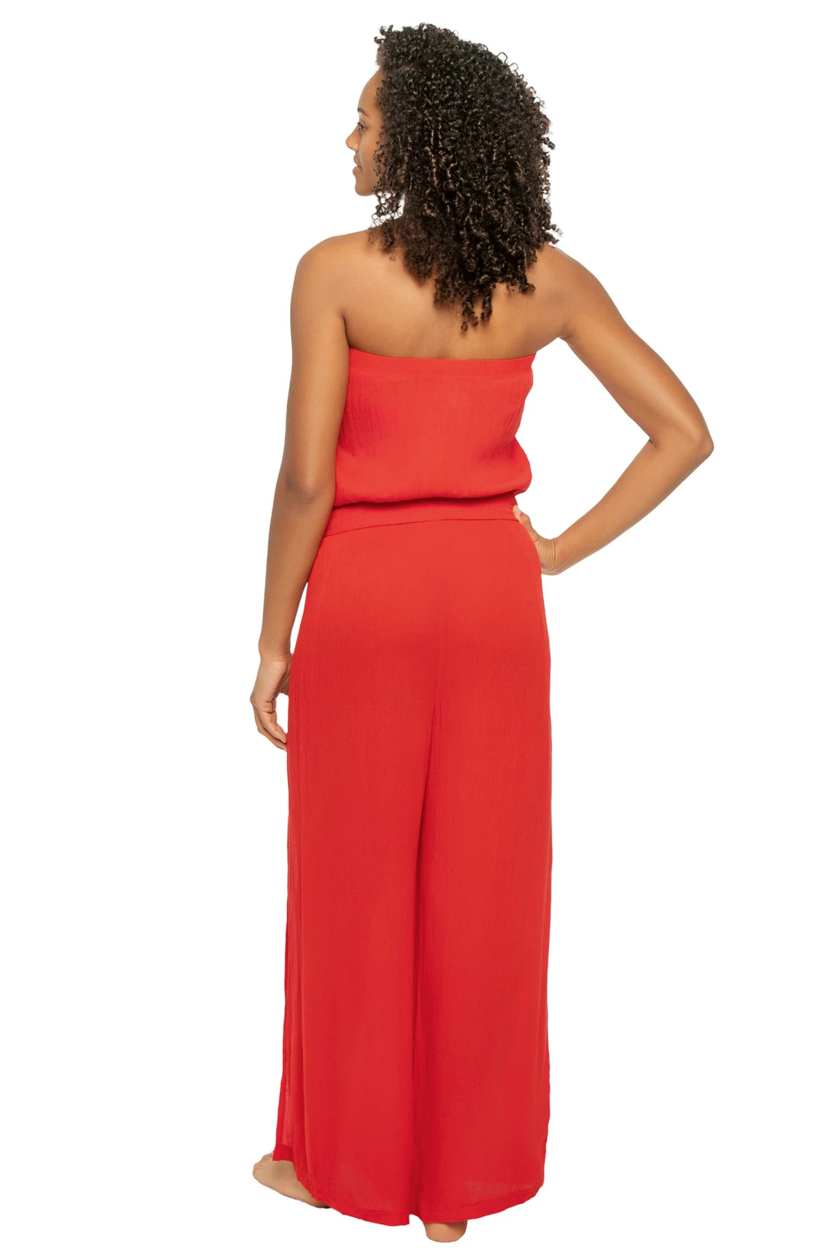 RED Strapless Jumpsuit image number 2