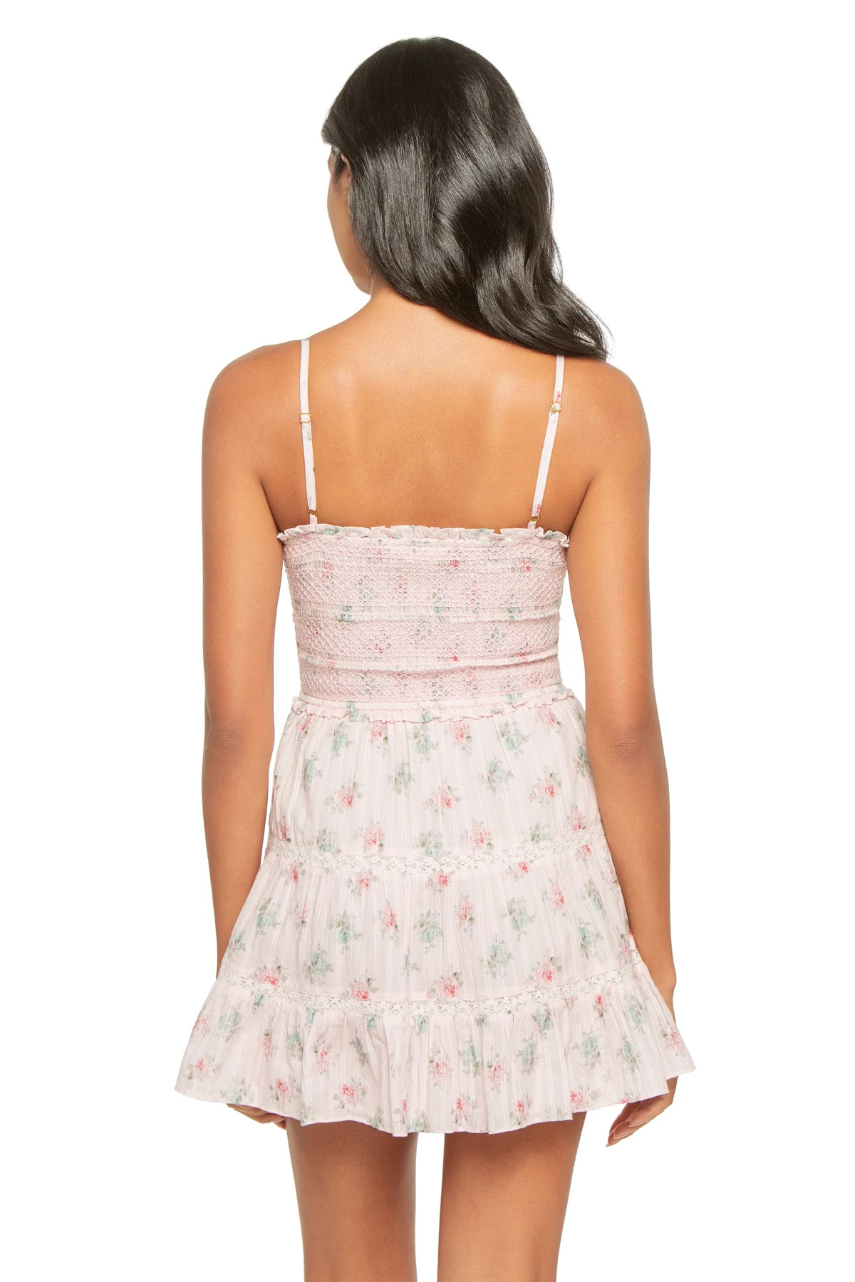 EAU DE ROSE Lizzy Floral Cotton Smocked Mini Dress image number 2