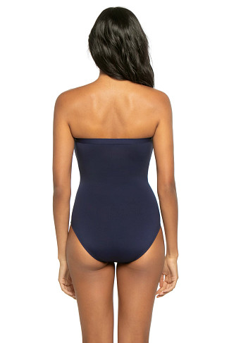 MARE NAVY Shirred Bandeau One Piece Swimsuit