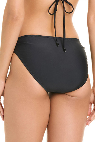 BLACK Floral Hipster Bikini Bottom