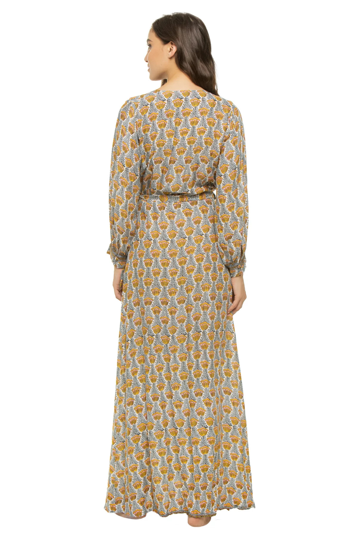 TULIP PRINT FRENCH BLUE Kate Wrap Maxi Dress image number 2
