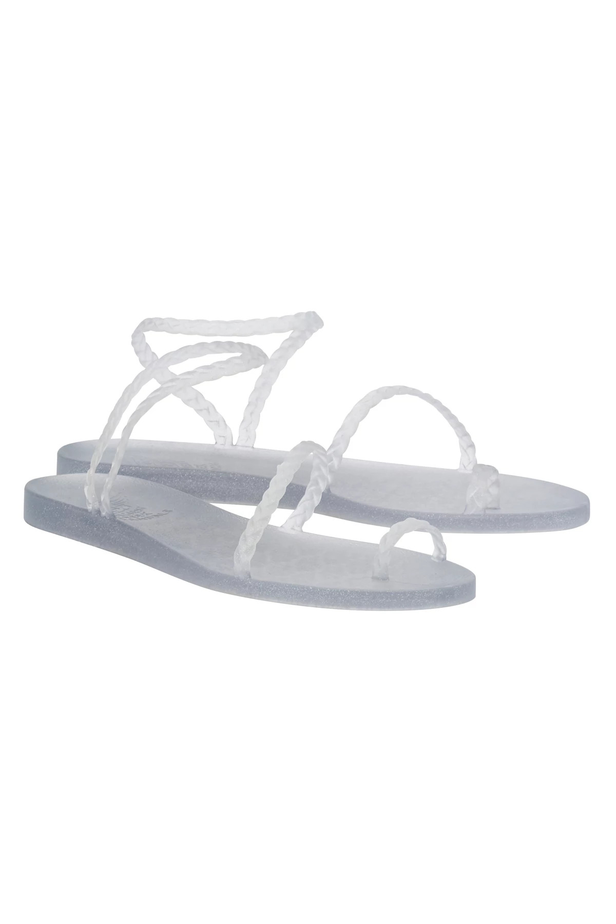 CLEAR/SILVER GLITTER Eleftheria Sandals image number 3